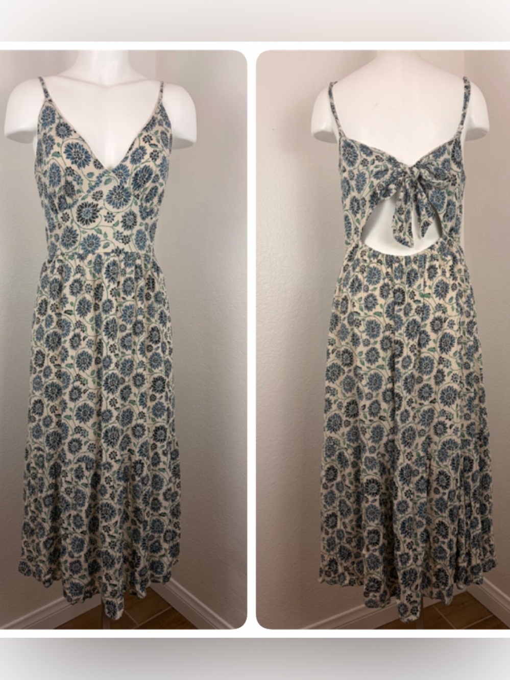Japna Floral Tie-Back Midi Dress